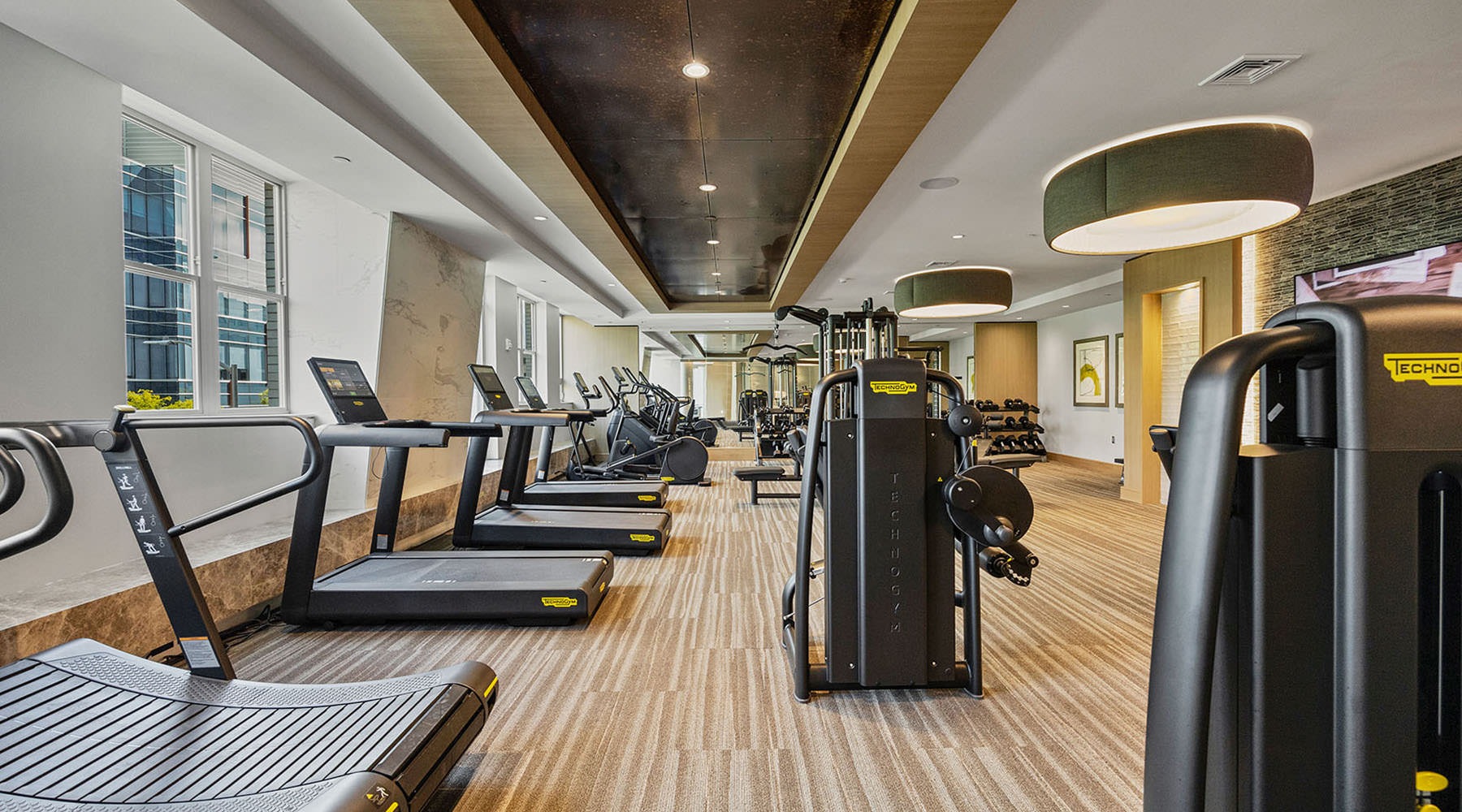 exercise room with equipment